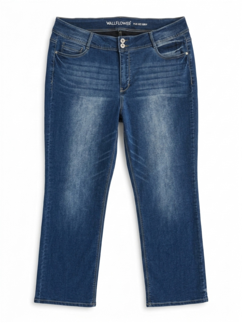 WallFlower Luscious Curvy Bootcut Jeans in Long Mid-Rise Plus Sizing 22